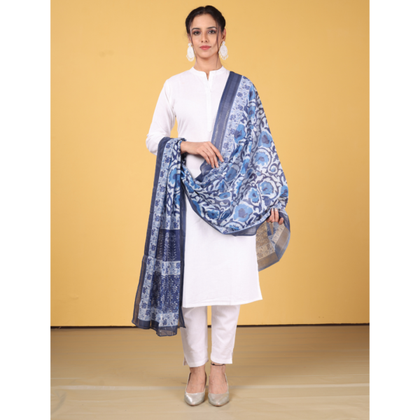 Polyester Lurex Digital Print Dupatta - Image 2