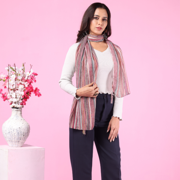 Lurex Scarf with Embellishment - Image 4