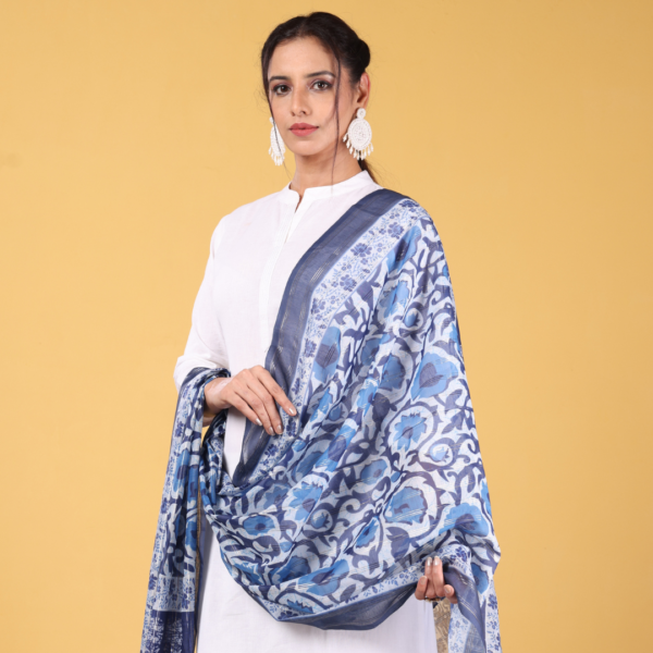 Polyester Lurex Digital Print Dupatta - Image 3