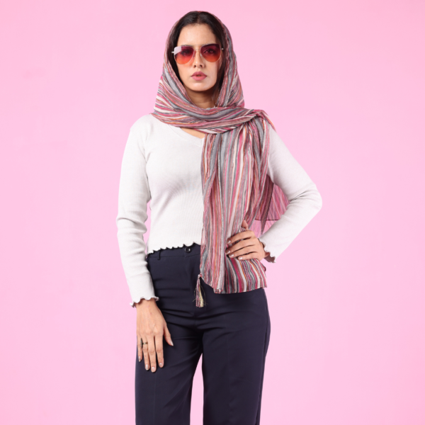 Lurex Scarf with Embellishment