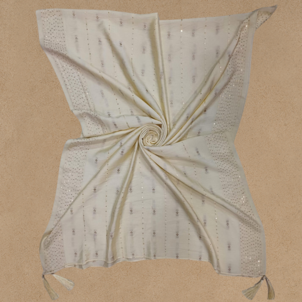 Fancy Jacquard Dupatta With Sequence - Image 2