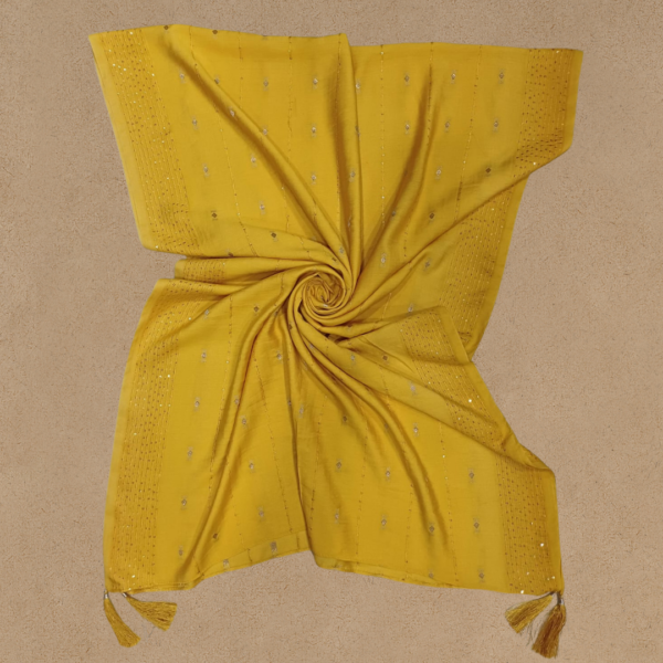 Fancy Jacquard Dupatta With Sequence - Image 2