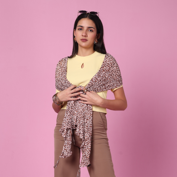Printed Crush Cotton Embellished Stole