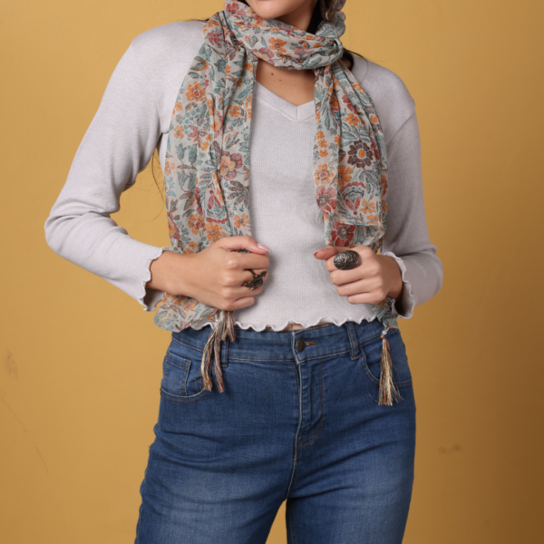 Lurex Scarf with Embellishment - Image 3